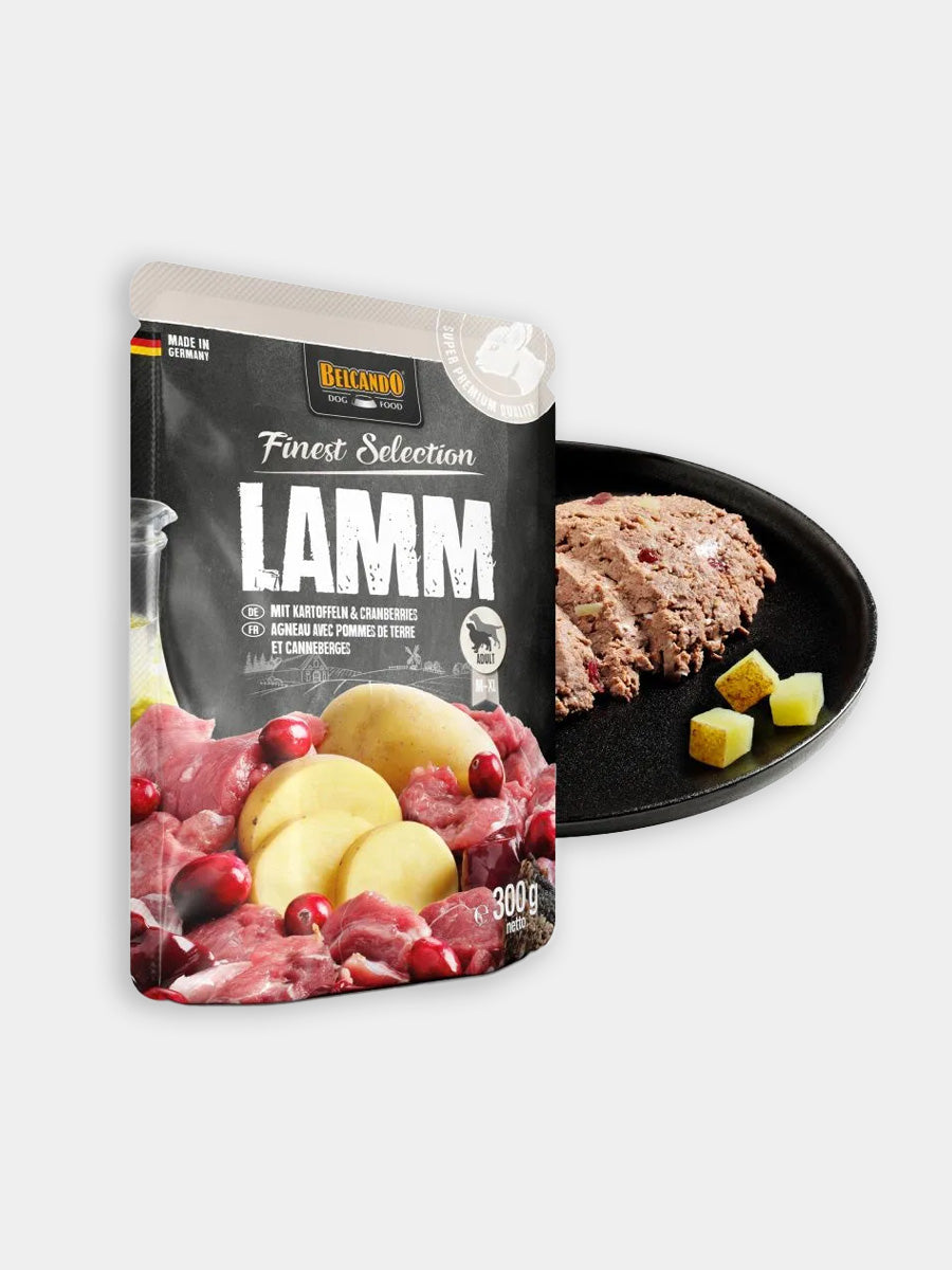 Belcando-alimentation-humide-pour-chien-pouches-agneau