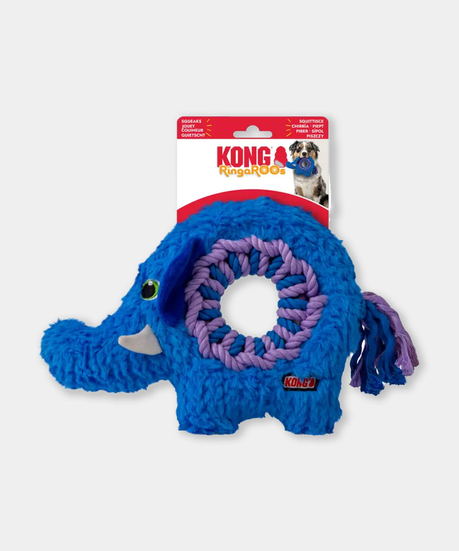 KONG-Jouet-peluche-pour-chien-Ringaroos-elephant-bleu
