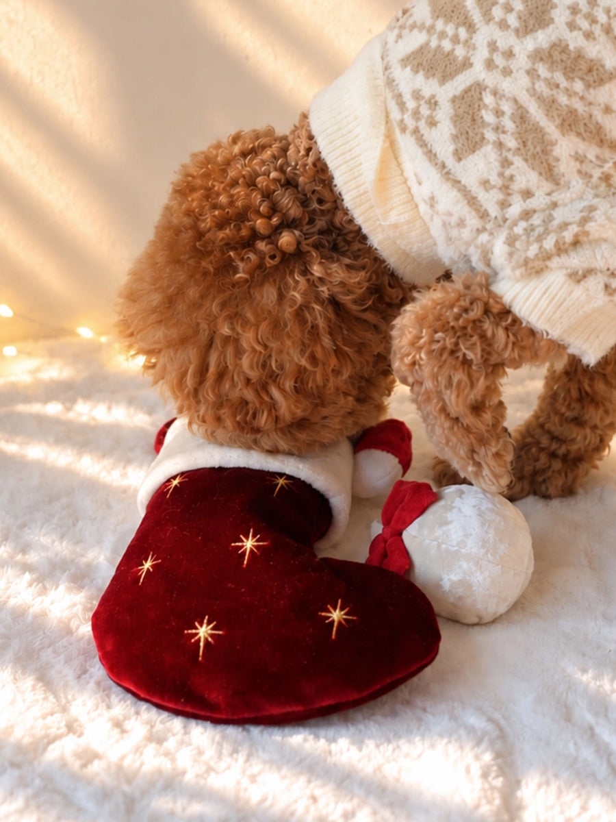 Pups-Bubs-peluche-fouille-pour-chien-chaussette-noel-Holiday-Stocking-Nosework
