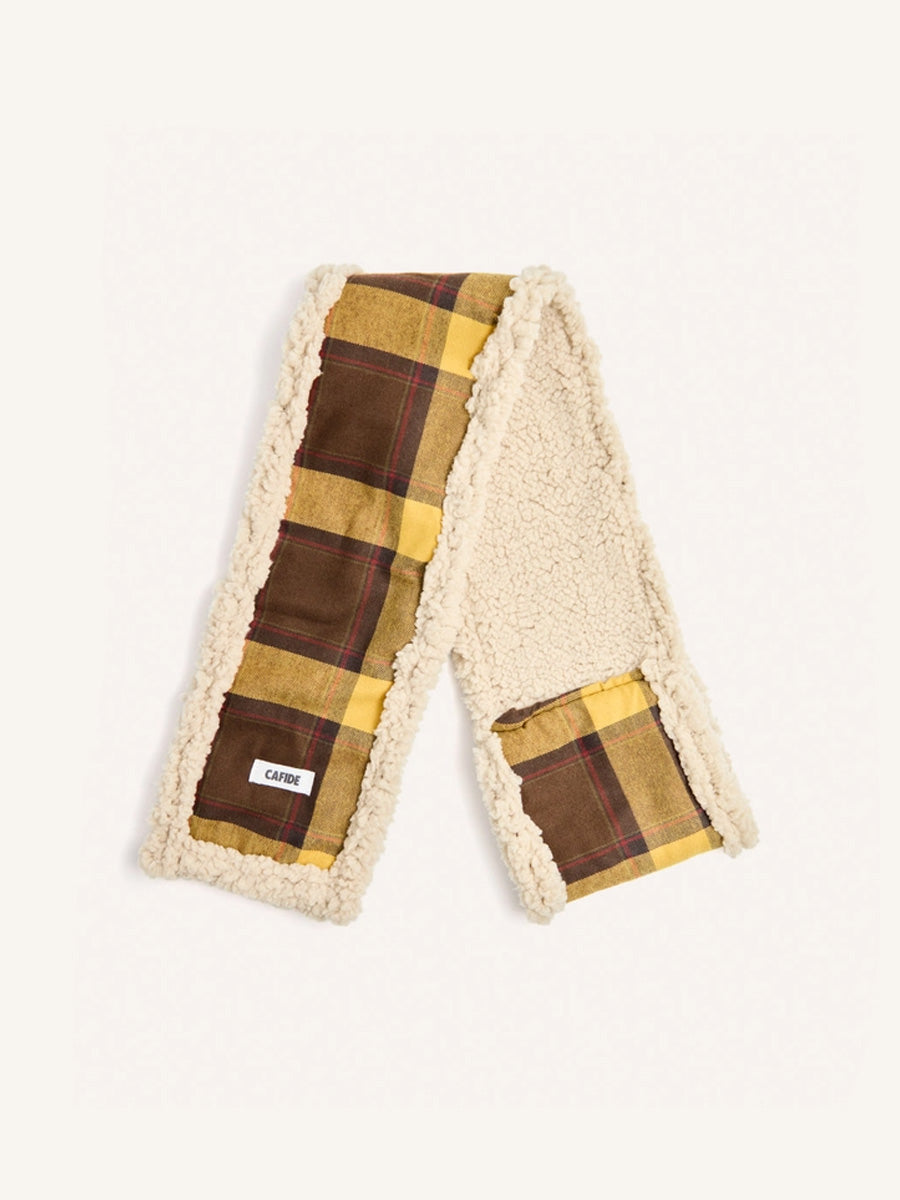 cafide-echarppe-pour-chien-premium-Mica-jaune-moutarde-Tartan