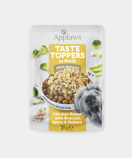       Applaws-alimentation-qualite-pour-chien-chiot-toppers-filet-poulet-brocolis-pomme-quinoa